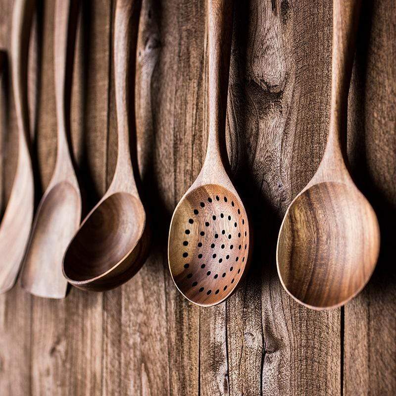 EarthTeak™ Essentials: Premium 7-Pcs | 4-Pcs Teak Wood Cooking Utensil Set