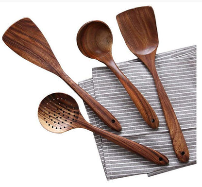EarthTeak™ Essentials: Premium 7-Pcs | 4-Pcs Teak Wood Cooking Utensil Set
